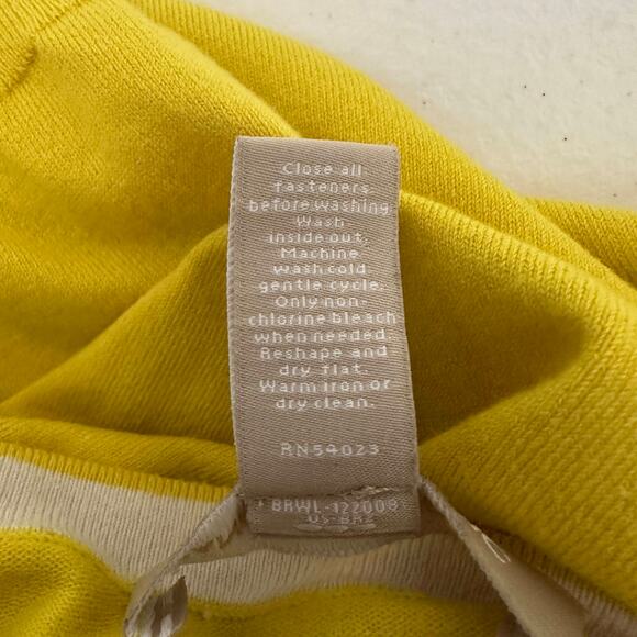 Banana Republic Cardigan Sweater SZ S Yellow Button Up V-Neck Short Sleeve Knit - Picture 6 of 6